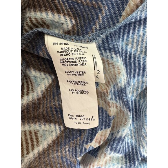 Karen Kane Blue Mixed Chevron Prints Swing Dress Size 2X 18 20 Plus All-Season - Picture 6 of 7